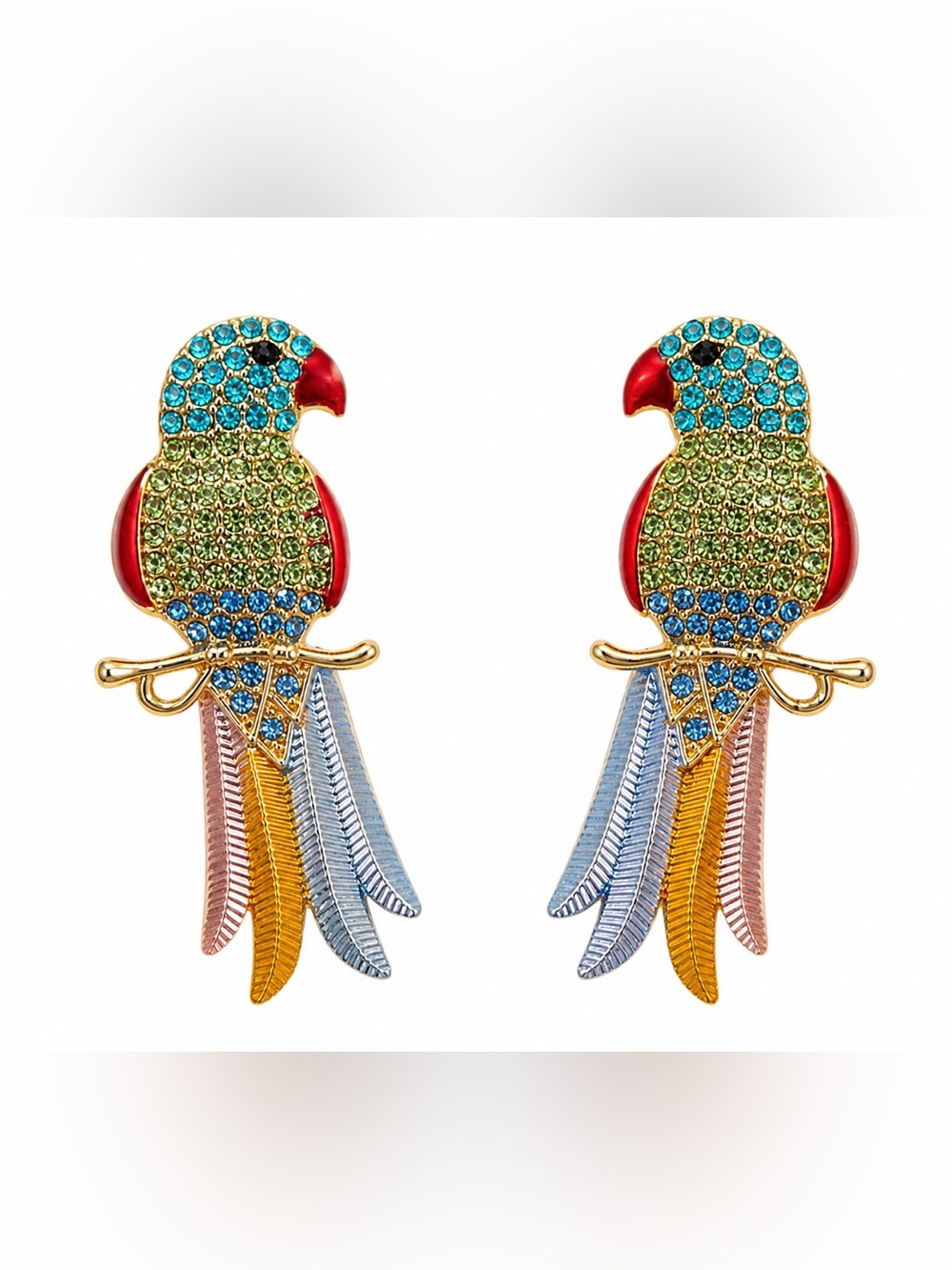Rachel Zoe Multicolor Parrot Crystal Drop Earrings